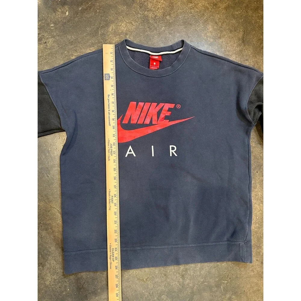 Nike Air Crewneck Sweatshirt Mens Large Navy Blue Red Logo Swoosh - Picture 5 of 7